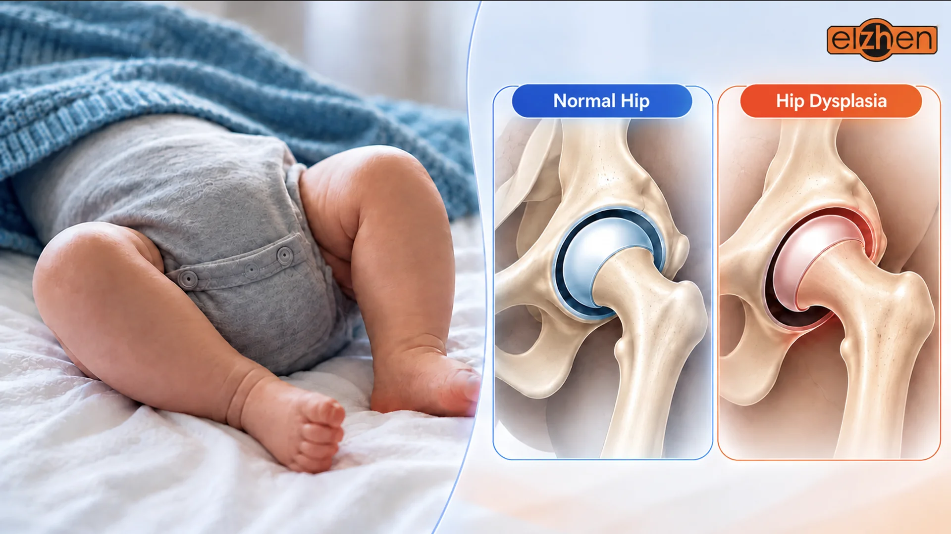 Normal Hip vs Development of Hip Dysplasia in Baby