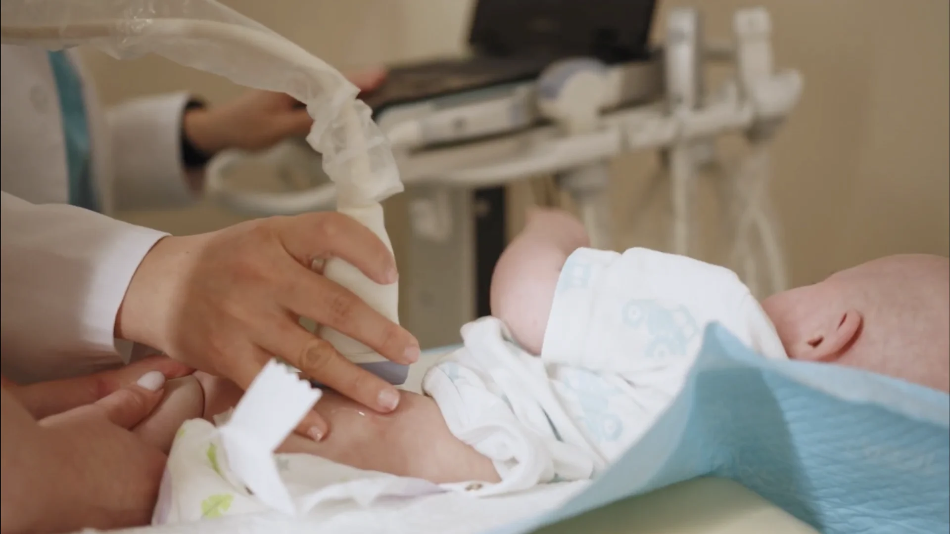 Pediatric hip ultrasound examination